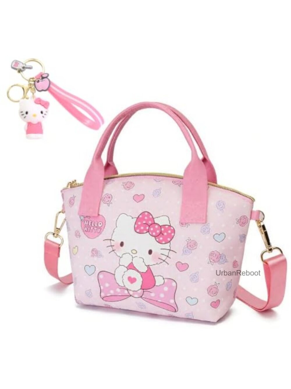 PU Leather Mini Crossbody Purse with Pom Pom Keychain Adjustable Strap